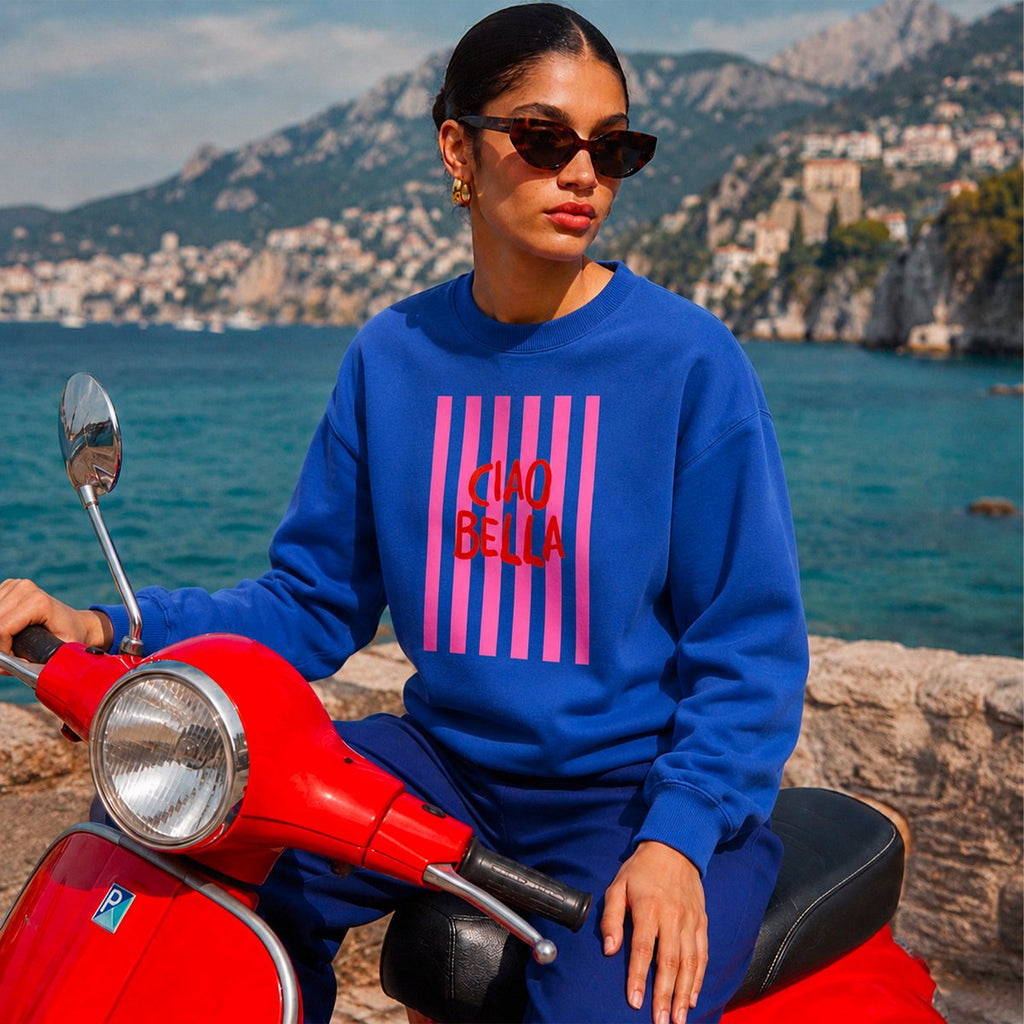 Ciao Bella Sweatshirt Blau | Bio-Baumwolle Premium | Beauséjour®