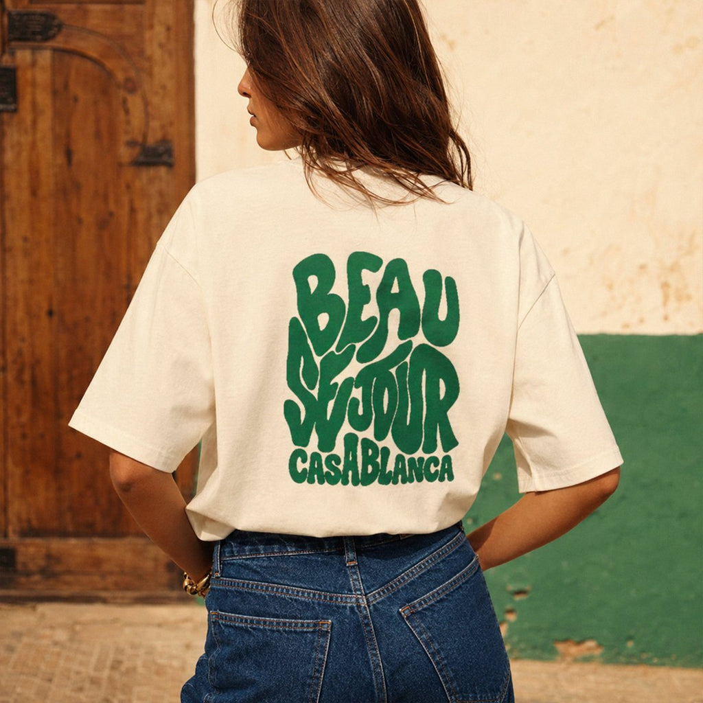 Casablanca Boxy T-Shirt Creme | 280 g/m² Premium | Beauséjour®