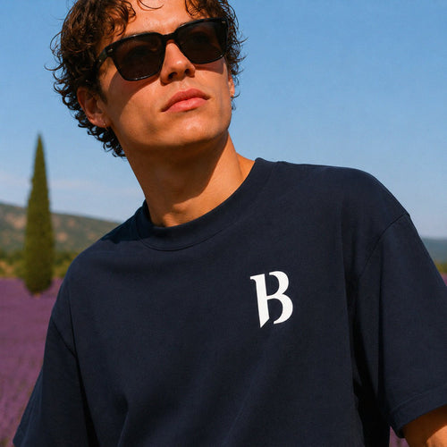 Boxy T-shirt Navy blue Signature B Beauséjour