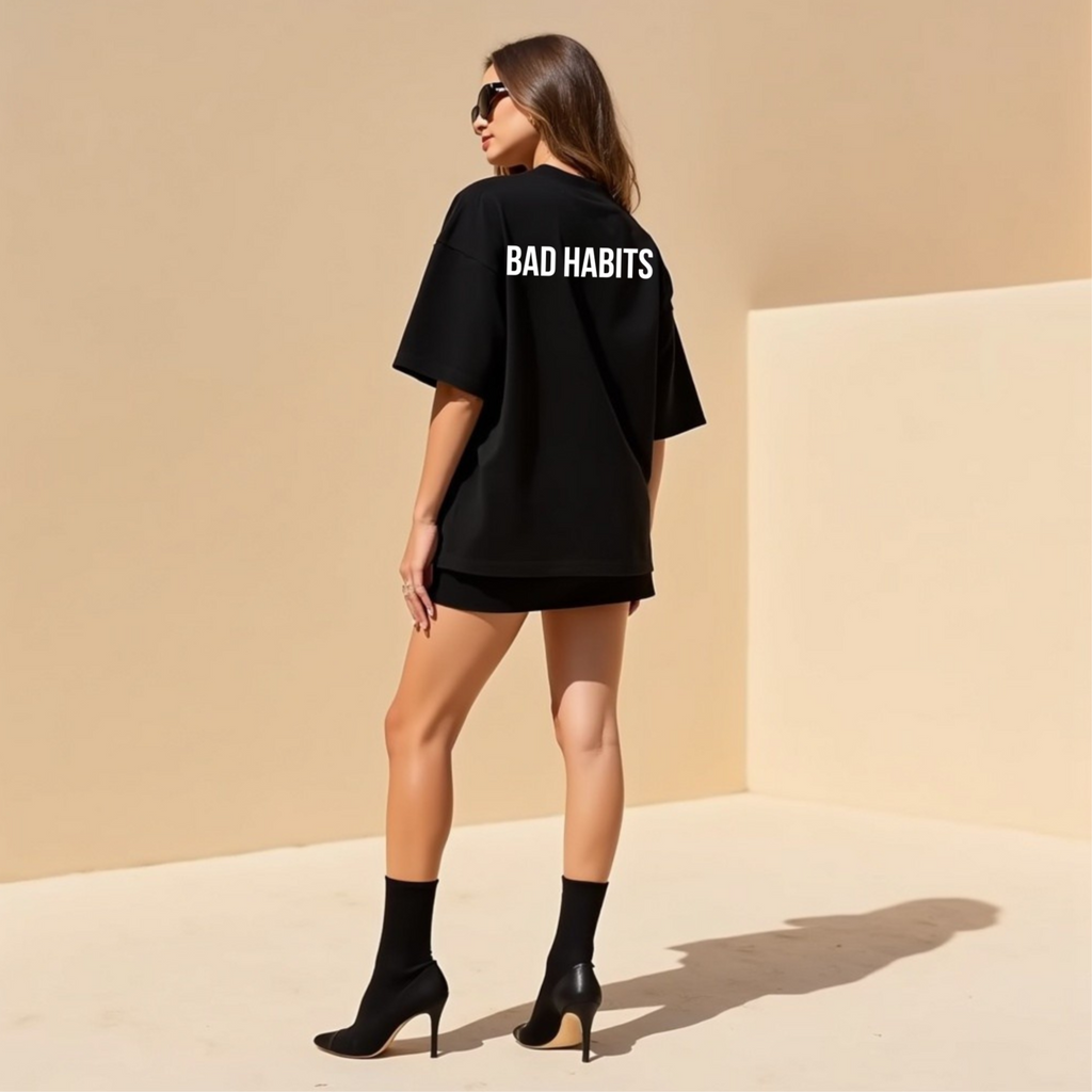 Oversized Statement T-Shirt – GOOD GIRL® - BAD HABITS Weiß