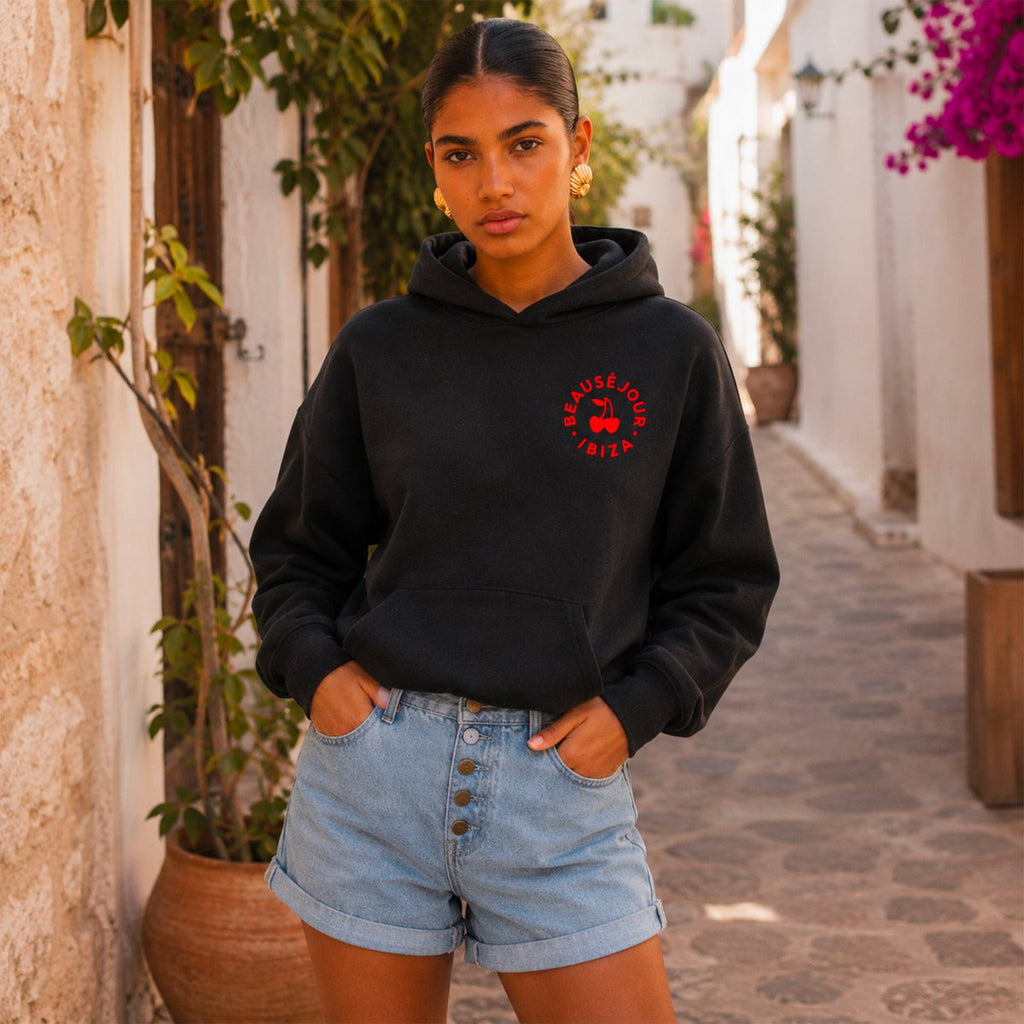Ibiza Cercle Hoodie Schwarz | Bio-Baumwolle | Beauséjour®