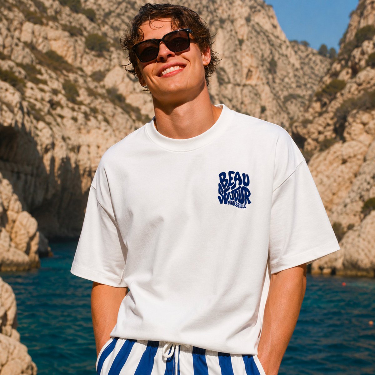 T-Shirt Boxy Blanc Marseille