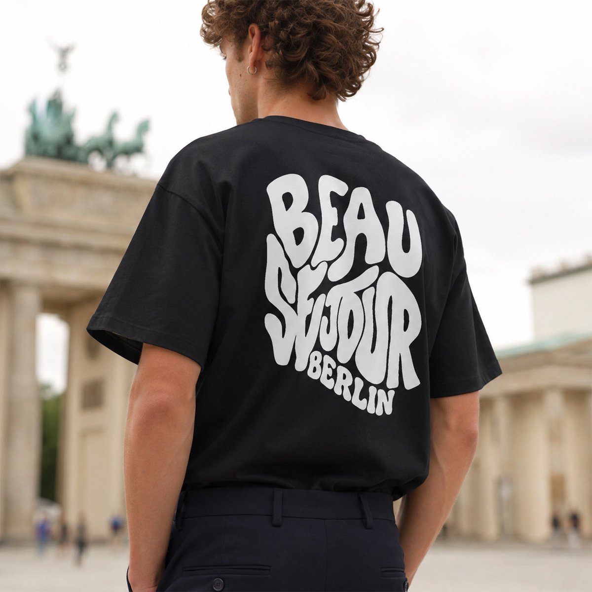 Berlin Boxy T-Shirt Schwarz | 280 g/m² Premium | Beauséjour®