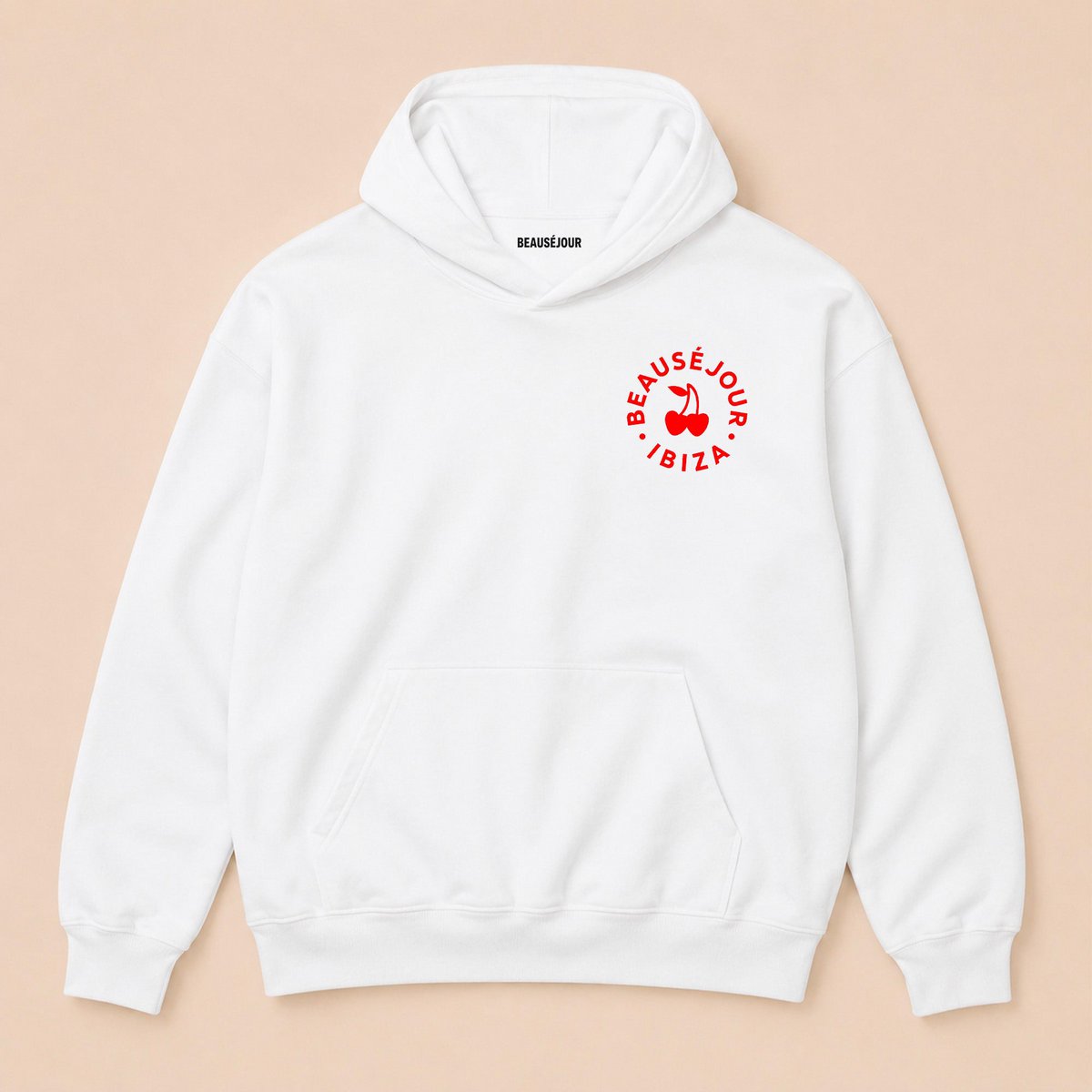 Weißer Ibiza Cercle Hoodie | Bio-Baumwolle | Beauséjour®