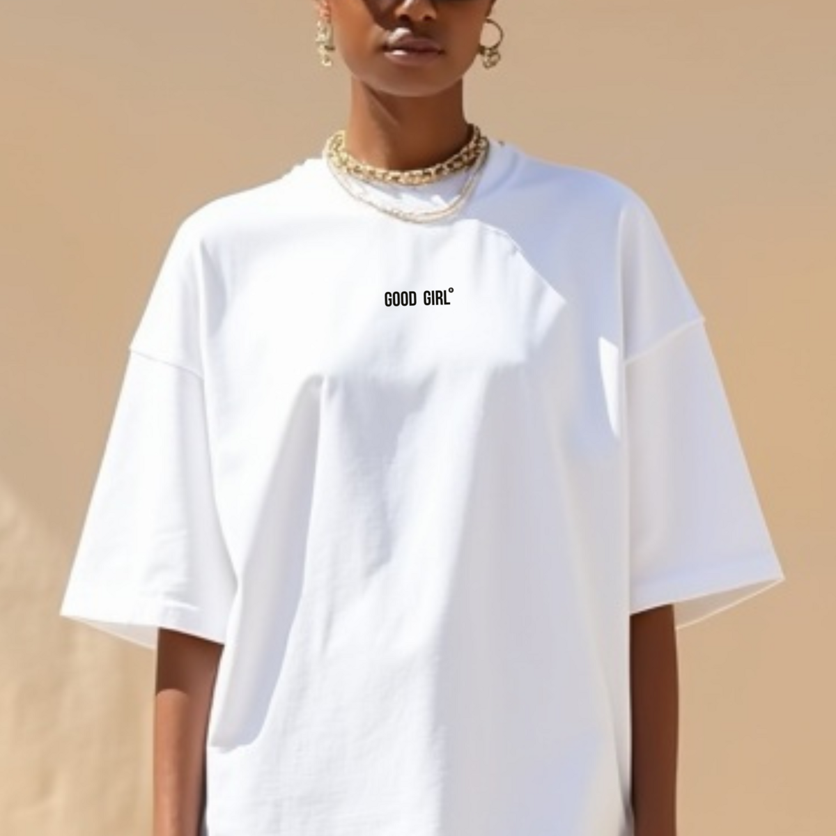 Oversized Statement T-Shirt – GOOD GIRL® - BAD HABITS Weiß