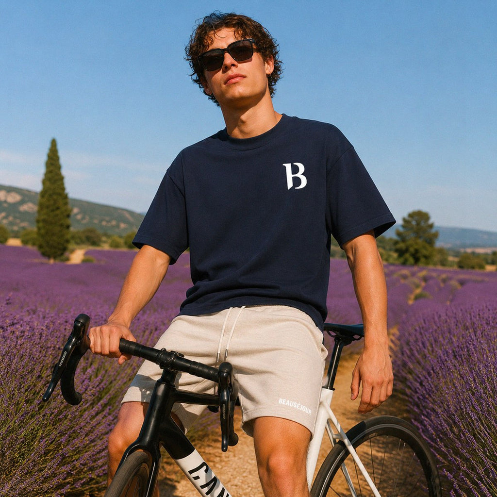 Boxy T-shirt Navy blue Signature B Beauséjour