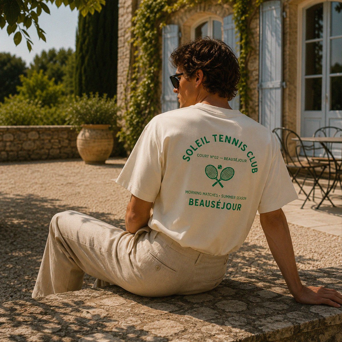 “Tennis Club Beauséjour” Boxy T-shirt