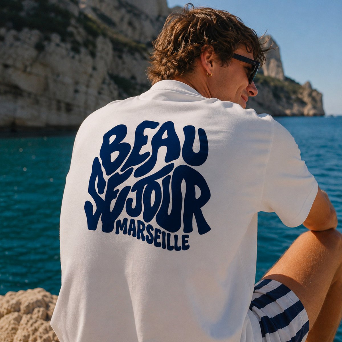 T-Shirt Boxy Blanc Marseille