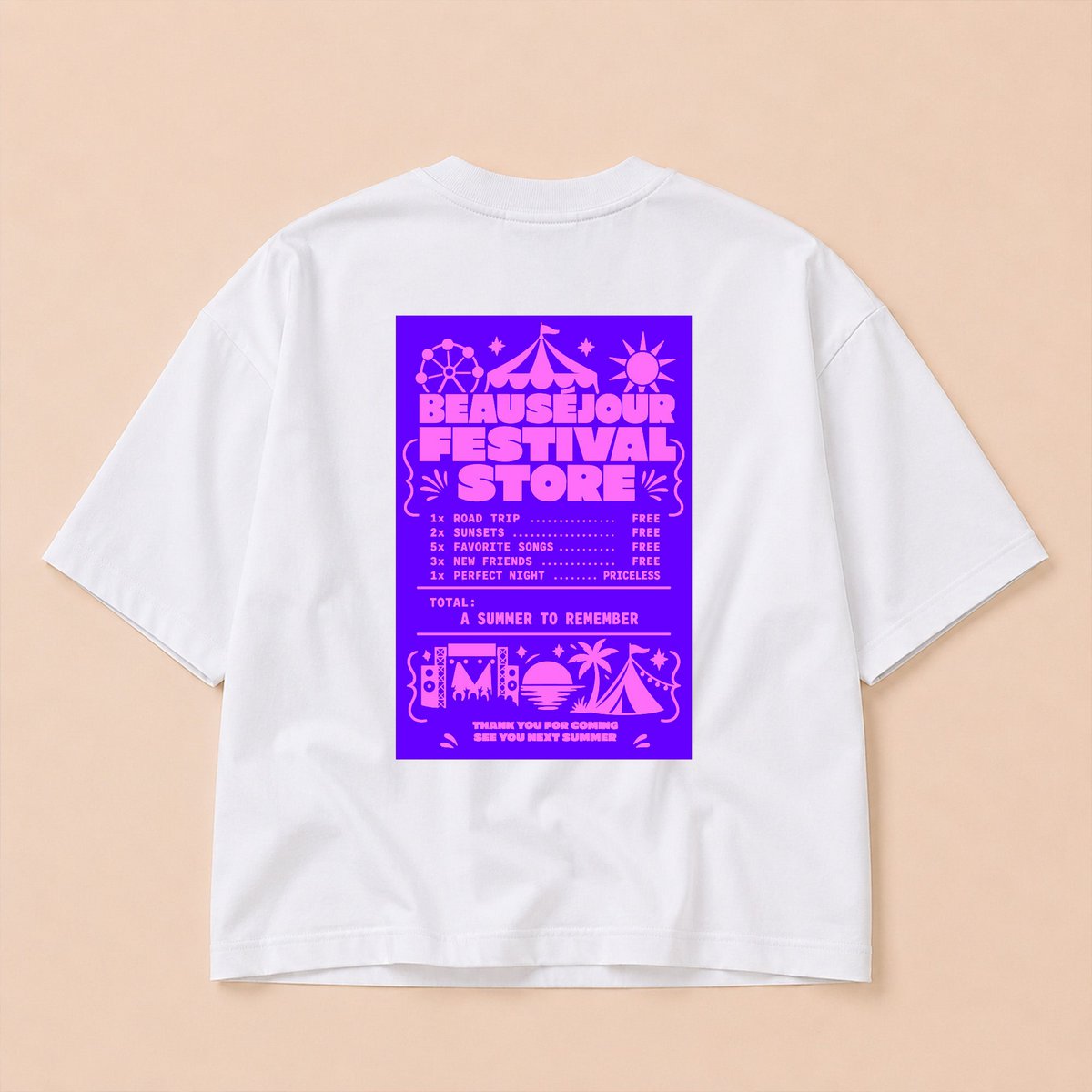 Receipt Festival Store Boxy T-Shirt | Beauséjour® | Premium 200 g/m²