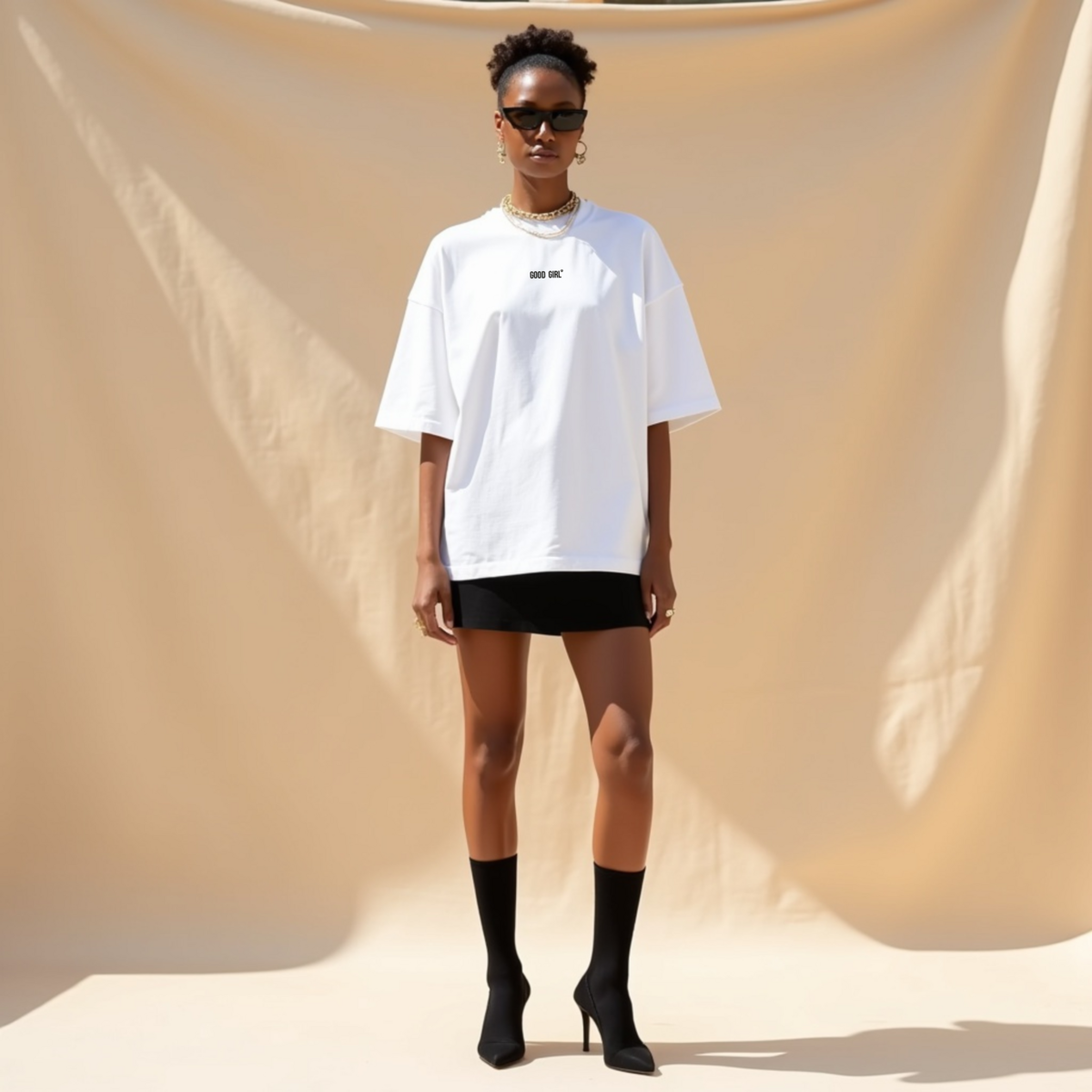 Oversized Statement T-Shirt – GOOD GIRL® - BAD HABITS Weiß