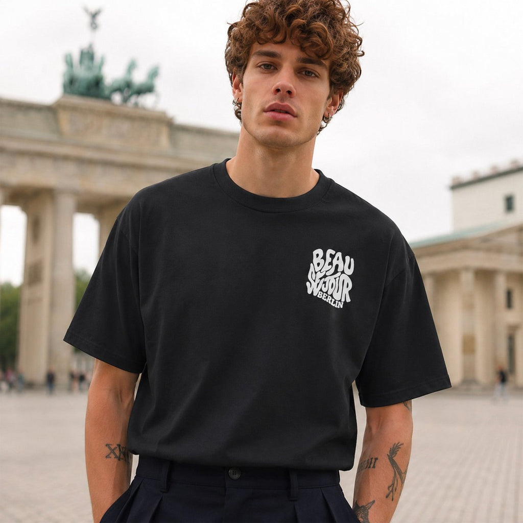 Berlin Boxy T-Shirt Schwarz | 280 g/m² Premium | Beauséjour®
